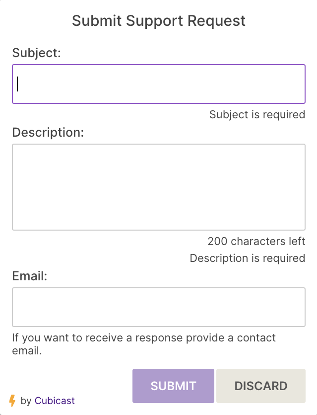 Customer Support Request Form