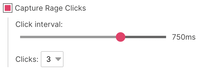 Rage Clicks Settings